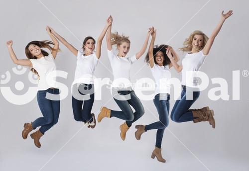 Celebration Of Success By Jumping Up